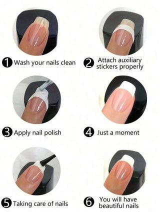 18 ورقة (864 قطعة) ملصقات منيكير فرنسي ذاتية اللصق لديكور فن الأظافر - بتصميم هلالي مناسب لطلاء الأظافر والترتر للوصول إلى منيكير فرنسي خال من التسرب