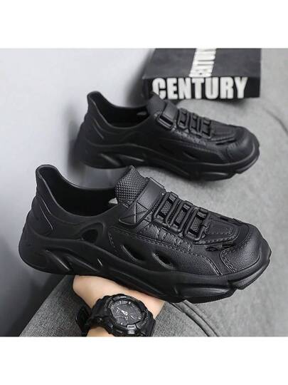 صنادل شاطئية للرجال مانعة للانزلاق ، نعل فقاعي مفتوح الأصبع وتصميم سهل الارتداء ، أحذية كاجوال مناسبة للطلاب ، الطهاة ، وعمال غسيل السيارات