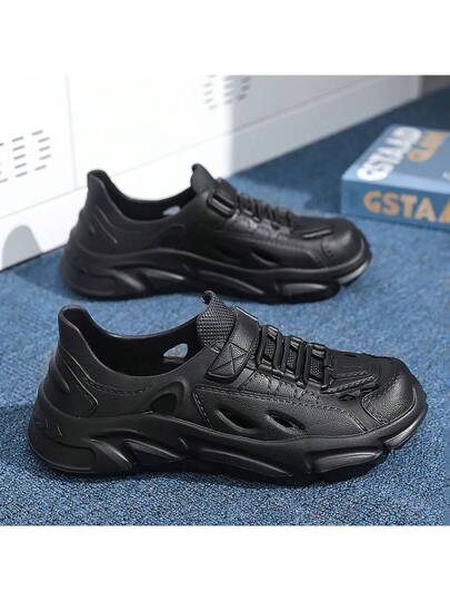 صنادل شاطئية للرجال مانعة للانزلاق ، نعل فقاعي مفتوح الأصبع وتصميم سهل الارتداء ، أحذية كاجوال مناسبة للطلاب ، الطهاة ، وعمال غسيل السيارات