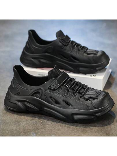 صنادل شاطئية للرجال مانعة للانزلاق ، نعل فقاعي مفتوح الأصبع وتصميم سهل الارتداء ، أحذية كاجوال مناسبة للطلاب ، الطهاة ، وعمال غسيل السيارات