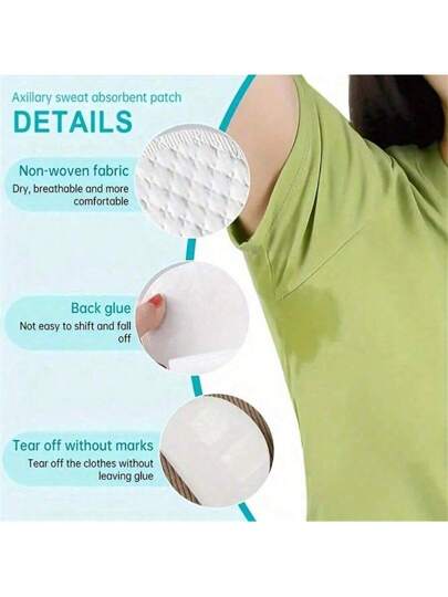 1 / 10 / 50 قطعة من وسادات امتصاص العرق تحت الإبط مقاومة للتعرق، سريعة الامتصاص، شبكية غير مرئية لمنع التعرق ، منفذة للهواء ، غير قابلة للتتبع ، حارس ضد التسرب، مناسبة للرياضة واللياقة البدنية، والتنزه والتخييم في الهواء الطلق واليومية