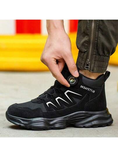 بوت أمان ذات رقبة عالية جديدة ، بوت عمل خفيفة الوزن بطرف من الصلب ، بوت حماية مضادة للسحق والثقب للرجال والنساء ، مضادة للمياه ، مضادة للانزلاق ، مقاومة للتآكل ، بوت أمان للصناعة والبناء