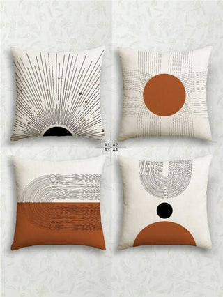 4 عبوات أغطية وسادة كتان عصرية قابلة للعكس، بنمط غير منتظم معاصر، قابلة للغسل بالغسالة، مزودة بفتحة سحاب، أغلفة وسائد زخرفية منسوجة من البوليستر لغرفة المعيشة وغرفة النوم والأريكة