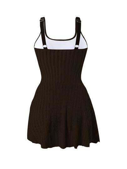 Swim Lushoire بدلة سباغيتي ذات حمالات ربط سباغيتي قطعة واحدة غطاء تنورة للمرأة ذات المقاسات الكبيرة باللون البيج، من نسيج خاص، أنيقة وبسيطة، ملابس صيفية للشاطئ