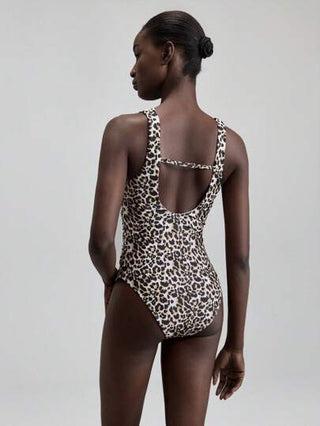 مايوه حريمي قطعة واحدة Ontre البدلة السباحة قطعة واحدة بتصميم بسيط برسومات نمر، ملابس شاطئ للعطلة ، طراز صيف 2025 الجديد