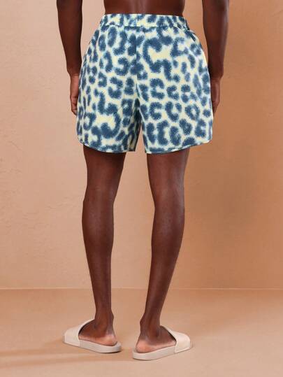 SUMWON سروال السباحة بطبعات حيوانية حديثة، بطول متوسط الفخذ، لأوقات الإنعاش بالمنتجع والشاطئ والسباحة والصيف وأعطال السفر والعطلات