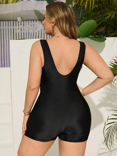 Swim Lushoire ملابس سباحة قطعة واحدة ذات حمالة واسعة وظهر مكشوف بطبعات زهور للسيدات ذوات المقاسات الكبيرة، للعطلة