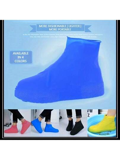 زوج واحد من أغطية أحذية مضادة للماء، أغطية أحذية يمكن استخدامها من الجنسين، مرنة وقوية، مضادة للانزلاق، سميكة ومقاومة للتآكل، مناسبة لأيام المطر.