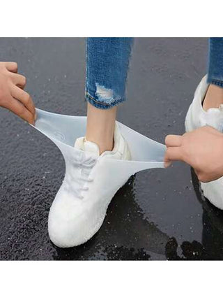 زوج واحد من أغطية أحذية مضادة للماء، أغطية أحذية يمكن استخدامها من الجنسين، مرنة وقوية، مضادة للانزلاق، سميكة ومقاومة للتآكل، مناسبة لأيام المطر.