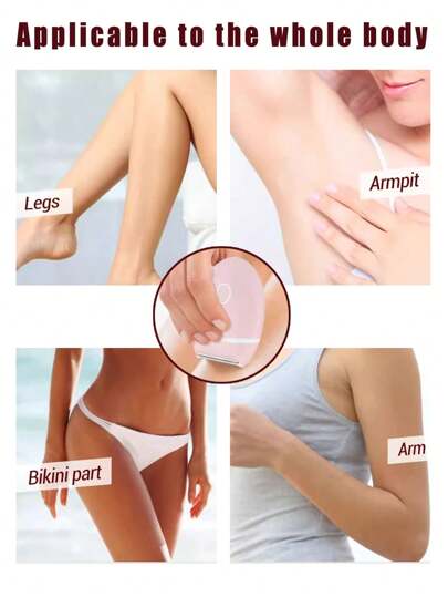 جهاز إزالة الشعر الكهربائي للنساء, جهاز محمول يعمل ببطاريتين AAA سلكي لإزالة الشعر من الوجه والساقين والذراعين والإبطين ومنطقة البكيني، البطاريات غير مشمولة