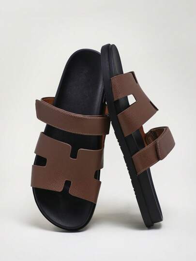 SHUZIA صنادل قابلة للضبط مريحة بشرائط للرجال