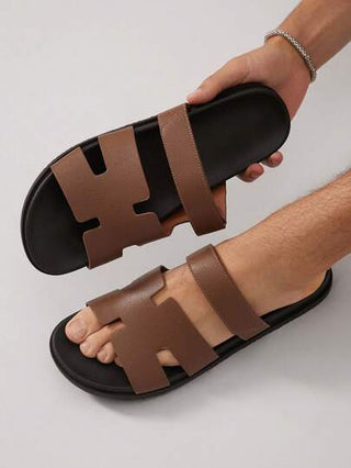 SHUZIA صنادل قابلة للضبط مريحة بشرائط للرجال