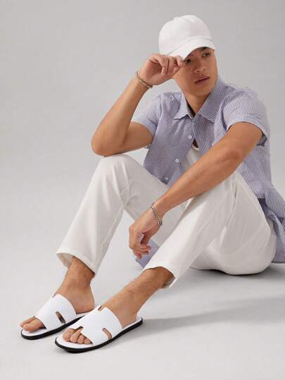 SHUZIA صنادل رجالية غير قابلة للانزلاق من بو متين ومريح