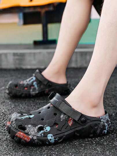 صنادل رجالية موضة كامفلاج تنفس مانعة للانزلاق من الإيفا مع حزام قابل للتعديل ، مريحة للأنشطة الخارجية اليومية في الربيع والصيف والخريف