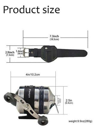 طقم بكرة صيد من الفولاذ المقاوم للصدأ - جهاز صيد بسلطنة المعصم، إكسسوار للخارج، مناسب كهدية عيد ميلاد أو مناسبة عطلة للأصدقاء والعائلة