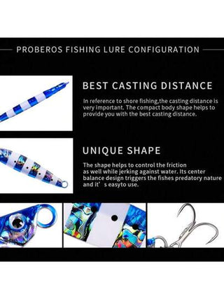 5 قطع منزلقة من نوع لورن معدنية جديدة للبرومبيرس، لوح حديد طويل المدى مضيء، طُعم معدني مصبوب شكل سمكة حيوي تحت الماء للصيد البحري