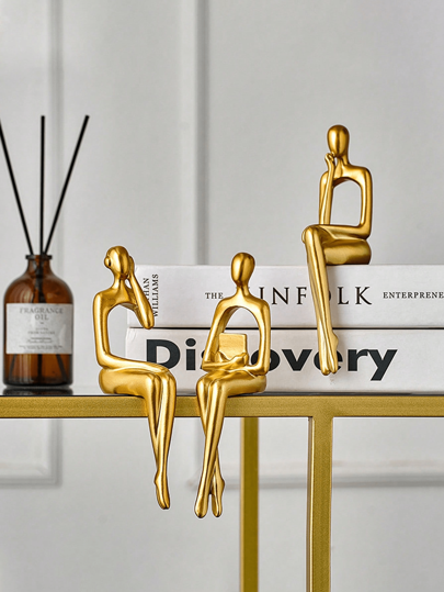 1 قطعة تمثال من الراتنج بتصميم مبتكر، سماعات رأس، تفكير، يحمل كتاب.منتجات حرفية زخرفية من الراتنج، الكائن الأمثل للأشخاص المبتكرين لتصميم ديكور المنزل، يستخدم لديكور مكتب المنزل، هدايا للزملاء والأصدقاء والعائلة، وهدايا عيد الميلاد. ديكور الغرفة،...