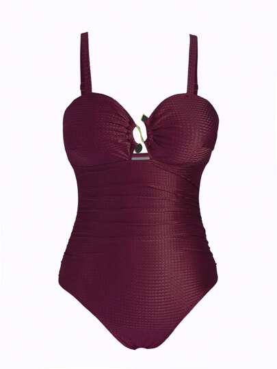 Swim Oasis بدلة سباحة قطعة واحدة للسيدات البدينة مع تنورة وغطاء شاطئ من قماش جاكارد أخضر بحمالات رفيعة وياقة منخفضة, مجموعة من قطعتين للعطلات والأوقات الممتعة