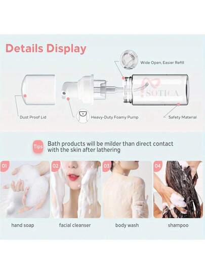 10 قطعة زجاجات تعبئة رغوية شفافة سعة 30 مل - موزع صابون رغوي قابل لإعادة التعبئة بمضخة بيضاء دقيقة، زجاجات تجميل فارغة شفافة للمستحضرات الطبية والغسول والشامبو (بدون زئبق ، بدون رائحة)، مشرفات حديثة، موزعات عالية الجودة، حاويات محمولة للمسافرين المتكرر
