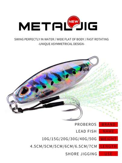 خمس قطع من طُعم السمك المعدني المغمور، طُعم سمك جافلين جديد من البروبيروس، طُعم معدني مؤرجح بطيء ب- 10 ألوان، ومعدات صيد اصطناعية