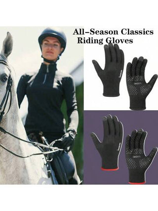 زوج واحد من قفازات الفروسية عالية الجودة والمريحة - قفازات ركوب متوافقة مع الشاشة اللمسية - تنفس، مضادة للانزلاق وامتصاص الصدمات، قفازات أمان لكامل الأصابع مناسبة لركوب الخيل، الدراجات، التسلق، الصيد، الأنشطة في الهواء الطلق - قبض مريح للصيف