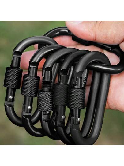 خطاف كراماتور سوار معزز من سبائك الألومنيوم عالي الجودة مع حلقة D قابلة للإغلاق، مناسب للحقائب الظهر والتسلق والتخييم والرحلات والصيد والتجديف، قفل مع زنبرك آمن