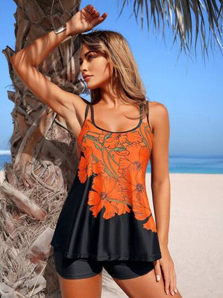 طقم تانكيني حريمي Swim Lushoire طقم بيكيني مكون من قطعتين شورت قصير ( شورت) جديد، مناسب للتنحيف،ريضي، كاجوال، محافظ، مناسب لحمامات الينابيع الساخنة