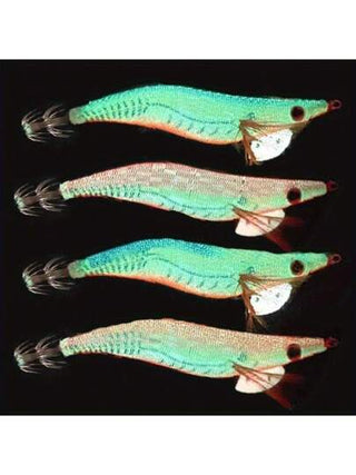 قطعة واحدة من أدوات صيد الجمبري الفتاكة المضيئة بطول 14سم / وزن 20جرام، مصاصات جمبري مغطاة بخشب يوجد بها إبرة جق حبر مائي، أدوات صيد