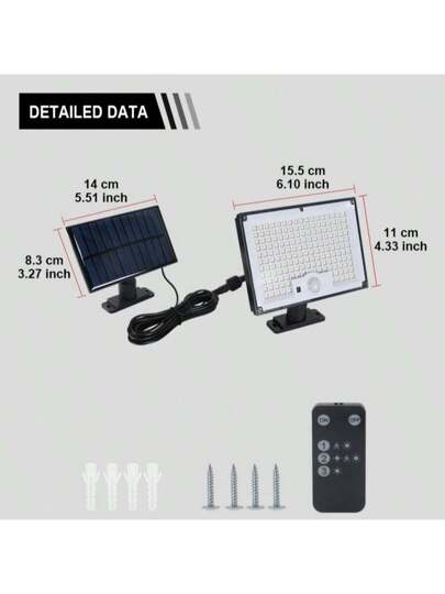 أنوار خارجية جديدة تعمل بالطاقة الشمسية 172 ليد انوار خارجية تعمل بالطاقة الشمسية، كشافات أمان ذات استشعار حركة مقاومة للماء، إضاءة جذابة جدا تعمل بالطاقة الشمسية، إضاءة خارجية فائقة السطوع متصلة بمصباح الشرفة 3 أوضاع عمل بريموت كنترول ،إضاءة طوارئ LED مص