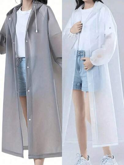 1 قطعة/2 قطعة/طقم معطف ومغطيات أحذية مطاطي مقاوم للمياه للرجال والنساء، معطف مطر سميك مقاوم للماء، مغطيات أحذية سميكة مقاومة للانزلاق، معطف مطر بقبعة، مقاوم للماء والرياح، سريع الجفاف، وقابل للتنفس - مثالي للدراجة والتنزه والمغامرات الخارجية