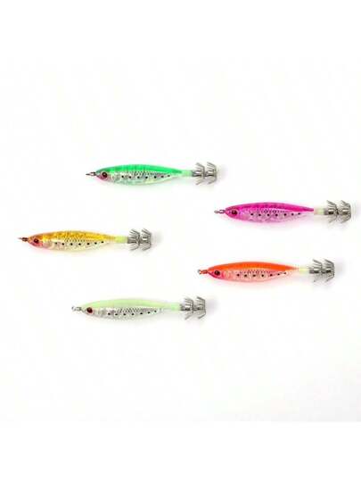 5 قطع/طقم قلاب سمك الحبار مع مظلات، طعوم قلاب صيد الحبار، حناكات