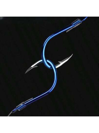 4 قطع من خطافات الصيد مزدوجة مقاومة للعض والتشابك، معمولة لمنع الانزلاق تستخدم في حنك السمك