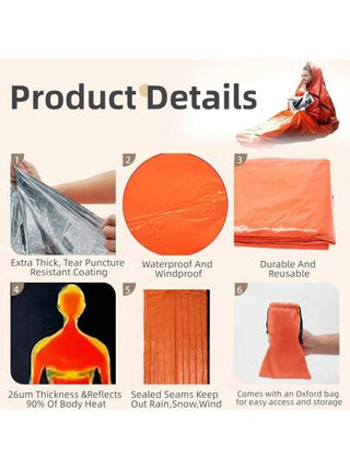 كيس نوم للمناجاة ، 83.86 بوصة * 35.83 بوصة ، حقيبة حرارية ، خفيفة الوزن ، وبطانية مدمجة للتخييم والرحلات والأنشطة الخارجية والسفر