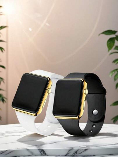 2 قطعة من الساعات الإلكترونية المربعة ذات الشاشة الرقمية LED الأنيقة والبسيطة للطلاب الشباب، مناسبة للاستخدام اليومي، ضرورية للمدرسة والحفلات والسفر، هدايا مثالية للأصدقاء وأعياد الميلاد والمناسبات والتخرج. خيار مثالي للهدايا