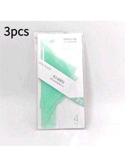 أدوات مكتبية ومدرسية 3 طقم أدوات هندسية للطلاب، 4 قطع/طقم حاكم مثلث بلاستيكي بألوان جيلي بسيطة، قرطاسية لطلاب (أخضر/برتقالي/أزرق)