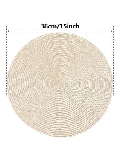 6 قطع من حصائر المائدة المنسوجة بالبولي بروبلين بقطر 15 بوصة، حصائر مائدة مصنوعة يدويًا ، حصائر زخرفية عازلة للحرارة ، حصائر مائدة مستديرة مقاومة للزيت والانزلاق ومقاومة للحرارة على الطراز الأوروبي ، حوامل أطباق/أوعية/أكواب للمطبخ والمنزل ، متوفرة...