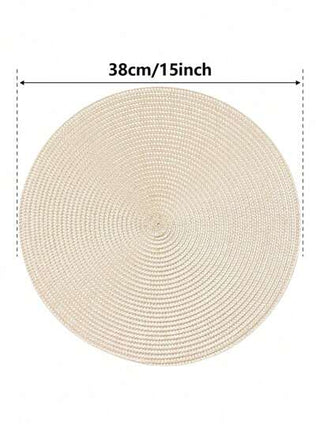 6 قطع من حصائر المائدة المنسوجة بالبولي بروبلين بقطر 15 بوصة، حصائر مائدة مصنوعة يدويًا ، حصائر زخرفية عازلة للحرارة ، حصائر مائدة مستديرة مقاومة للزيت والانزلاق ومقاومة للحرارة على الطراز الأوروبي ، حوامل أطباق/أوعية/أكواب للمطبخ والمنزل ، متوفرة...