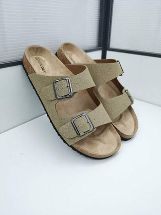 صندل كاجوال مزود بشريطين ومشبكين مضاد للانزلاق ومناسب للماء، مع دعم للكعب ، سطح قاع فلين طري، صندل لارتدائه بانزلاق مناسب للاستخدام في الصيف والعطلات الشاطئية ، نعال يمكن ارتداؤها من الجنسين