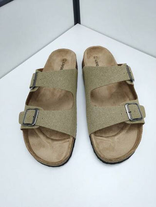 صندل كاجوال مزود بشريطين ومشبكين مضاد للانزلاق ومناسب للماء، مع دعم للكعب ، سطح قاع فلين طري، صندل لارتدائه بانزلاق مناسب للاستخدام في الصيف والعطلات الشاطئية ، نعال يمكن ارتداؤها من الجنسين