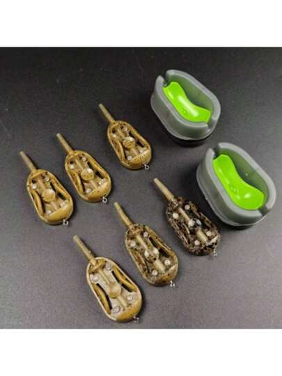 12 قطعة/طقم معالف طعم سريعة الاطلاق بطريقة خطية محمولة خفيفة الوزن لصيد السمك