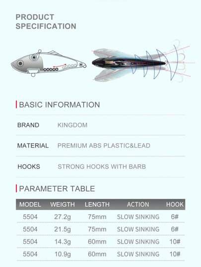 KINGDOM طُعم صيد السمك من الطراز Kingdom، غاطس بمقاس 60 مم و75 مم، طُعوم اصطناعية ذات تأرجح جيد، طُعوم سباحة صلدة ملائمة لصيد الجليد
