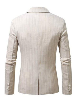 Manfinity Mode بدلة رسمية كاجوال بأكمام طويلة ذات إغلاق أمامي وطباعة مخطط