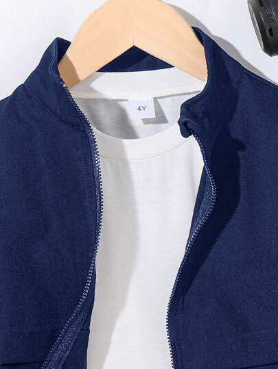 قطعة واحدة جاكيت طويلة الأكمام أسود كاجوال مفتوحة الأمام للأطفال، تصميم جميل وعملي يناسب المدرسة والاستخدام اليومي والذهاب للعمل والحضانة وأعياد الميلاد والحفلات والمناسبات الشتوية