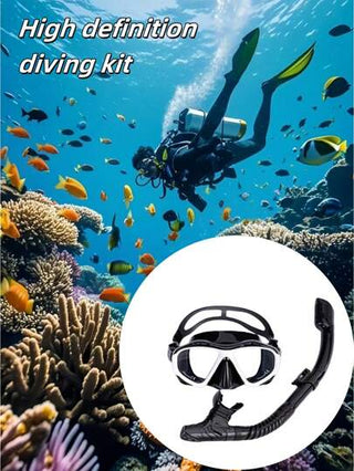 مجموعة معدات السنوركل: قناع السنوركل وأنبوب التنفس ، السنوركل الجاف ، نظارات سباحة مضادة للضباب والماء للرجال والنساء ، نظارات سباحة احترافية مع حماية من الأشعة فوق البنفسجية ، مناسبة للسفر الساحلي والمسابح والرياضات المائية