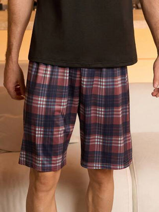 Manfinity Underwear&Sleepwear Basics ملابس علوية كاجوال رجالي قصير الأكمام ذو رقبة دائرية مطبوع عليه حرف