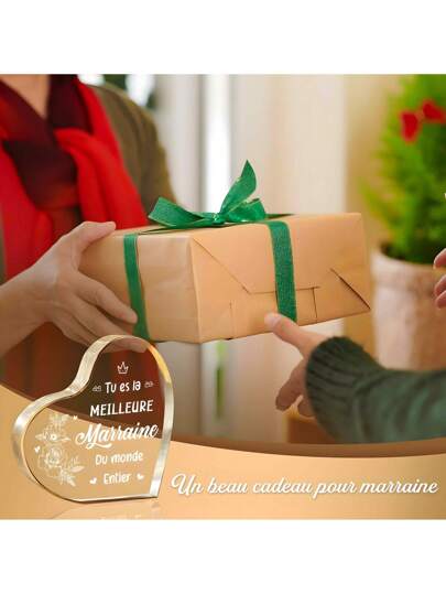 قطعة واحدة تذكارية أنيقة من الأكريليك لعيد الأم أو لعمتك - هدية عيد الأم وعيد الميلاد - ديكور مؤثر للمكتب أو غرفة النوم - فكرة ديكور منزلي