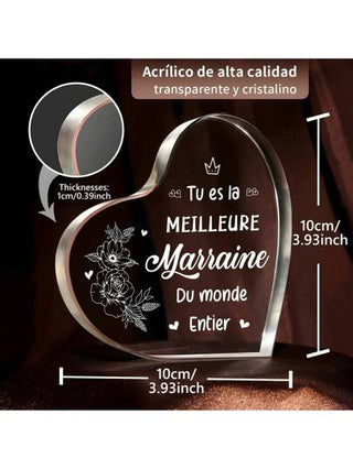 قطعة واحدة تذكارية أنيقة من الأكريليك لعيد الأم أو لعمتك - هدية عيد الأم وعيد الميلاد - ديكور مؤثر للمكتب أو غرفة النوم - فكرة ديكور منزلي