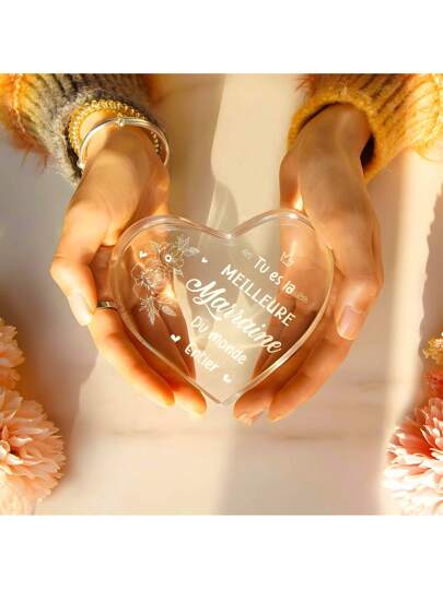 قطعة واحدة تذكارية أنيقة من الأكريليك لعيد الأم أو لعمتك - هدية عيد الأم وعيد الميلاد - ديكور مؤثر للمكتب أو غرفة النوم - فكرة ديكور منزلي