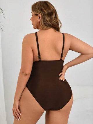 Swim Lushoire بدلة سباحة من قطعة واحدة للمقاسات الكبيرة، باللون الأسود مبرمة الخصر، تصميم بسيط للنساء، مناسب للاستخدام اليومي والإجازات والشاطئ