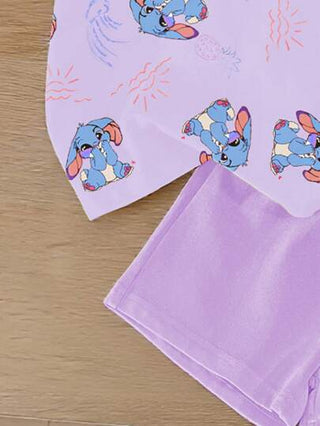 مجموعة قميص كم قصير وشورت للبنات الرضع الكاجوال المريحة، مع طبعات أنيقة للحيوانات والحروف، مثالية للارتداء اليومي والألعاب الخارجية، مناسبة للربيع والصيف